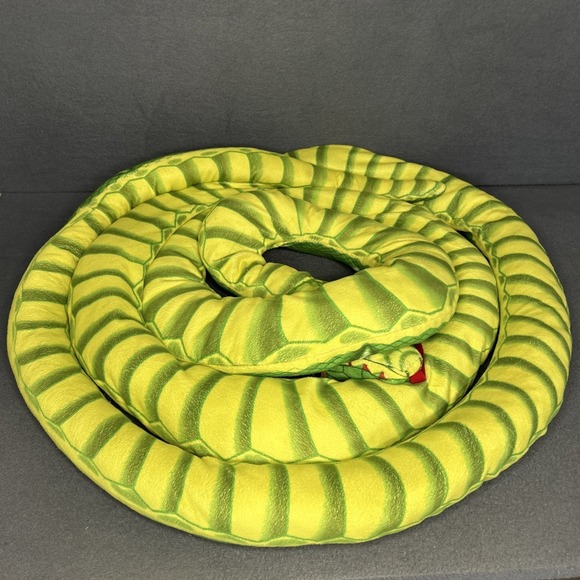 Melissa & Doug Giant 15 Ft Snake Plush Boa Constrictor Green Yellow Stuffed Toy - Picture 4 of 6